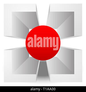 Réticule en croix 3d, graphiques, cible. Vecteur modifiable. Banque D'Images