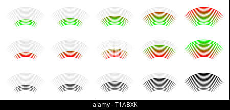 L'intensité du signal, de progrès, indicateur de niveau, Vector illustration. Banque D'Images