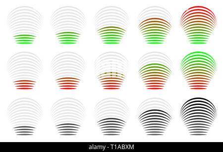 L'intensité du signal, de progrès, indicateur de niveau, Vector illustration. Banque D'Images