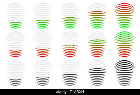 L'intensité du signal, de progrès, indicateur de niveau, Vector illustration. Banque D'Images