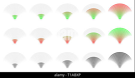 L'intensité du signal, de progrès, indicateur de niveau, Vector illustration. Banque D'Images