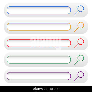 Les barres de recherche minimale, bouton de recherche Banque D'Images
