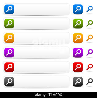 Des barres de recherche, boutons et symboles Banque D'Images