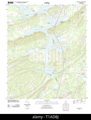 Carte TOPO USGS Alabama AL Ohatchee 20120110 TM Banque D'Images
