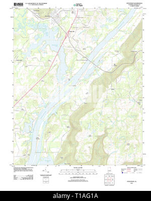 Carte TOPO USGS Alabama AL Stevenson 20111018 TM Banque D'Images