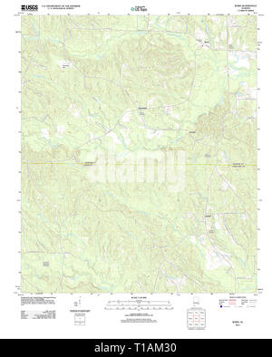 Carte TOPO USGS Alabama AL Ward 20111207 TM Banque D'Images