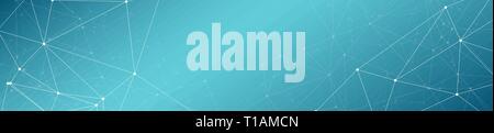 L'intelligence artificielle, les sciences numériques Résumé Contexte nombre polygonal lignes vectorielles et points cercle connecté, large bandeau ou d'un concept d'en-tête Illustration de Vecteur