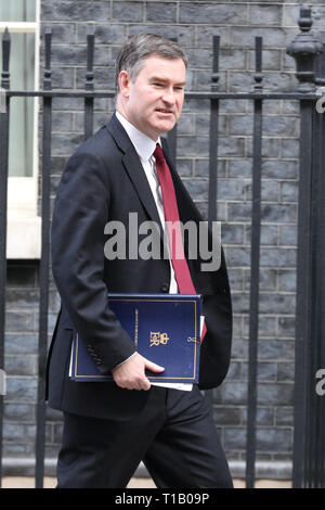 Downing Street, London, UK, le 25 mars 2019. David Gauke MP, Lord chancelier et secrétaire d'État à la justice. Ministres quitter Downing Street. Credit : Imageplotter/Alamy Live News Banque D'Images