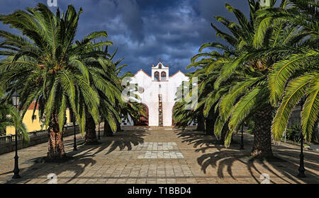 Vue avant de l'Église Nuestra Señora de la Luz (Garafia, La Palma, Canary Islands) Banque D'Images