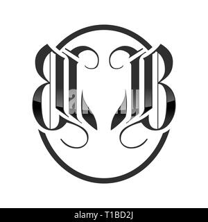 Initiales BB Royal emblème classique Fox graphique vectoriel Logo Design Template Illustration de Vecteur