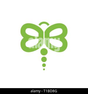 Initiales BB Lettermark Libellule Symbole vecteur modèle de conception de logo graphique Illustration de Vecteur