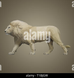 Lion sauvage fond écran graphique avec effet polygone ( low poly ) Banque D'Images