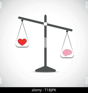 Coeur et cerveau en équilibre vector illustration Illustration de Vecteur
