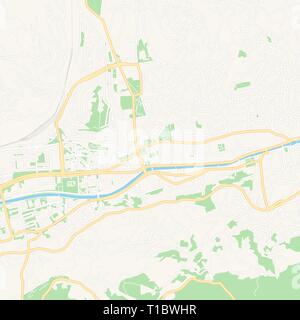 Carte imprimable de Sarajevo, Bosnie et Herzégovine en main et les routes secondaires et les grands chemins de fer. Cette carte est soigneusement conçu pour le routage et la pl Illustration de Vecteur