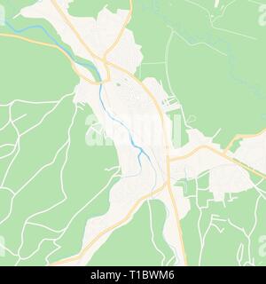 Carte imprimable de Zivinice, la Bosnie-Herzégovine avec les principaux et les routes secondaires et les grands chemins de fer. Cette carte est soigneusement conçu pour le routage et la pl Illustration de Vecteur