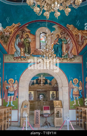 La nouvelle église orthodoxe grecque de Jean le Baptiste dans le site du baptême "Béthanie au delà du Jourdain' (Al-Maghtas) en Jordanie, Moyen-Orient Banque D'Images