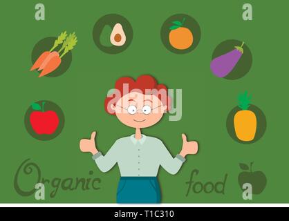 Saine alimentation biologique Illustration de Vecteur