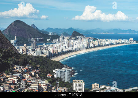 Vue depuis la favela Vidigal, Rio de Janeiro. Banque D'Images