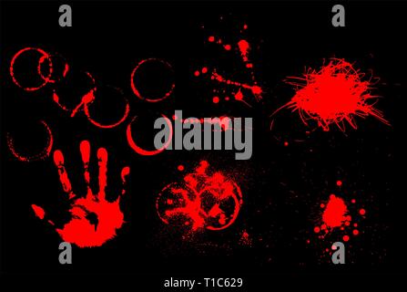 Ensemble de divers éléments grunge - imprime, éclaboussures, des éclaboussures, des taches Illustration de Vecteur