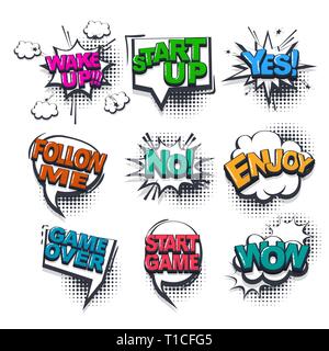 Bande dessinée collection texte effets de son style pop art Illustration de Vecteur