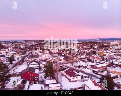 La vue sur la ville, quartier, banlieue à Oslo, Norvège Banque D'Images