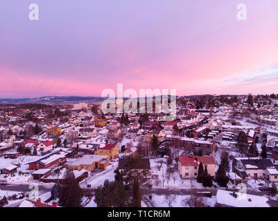 La vue sur la ville, quartier, banlieue à Oslo, Norvège Banque D'Images