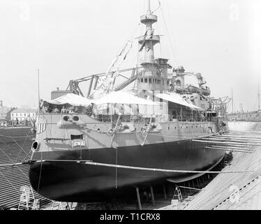 USS Alabama en cale sèche, Brooklyn Navy Yard, 1898 Banque D'Images