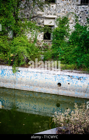 Bérengère Hôtel et la forêt de montagne - bâtiment abandonné dans Prodromos, Chypre Banque D'Images