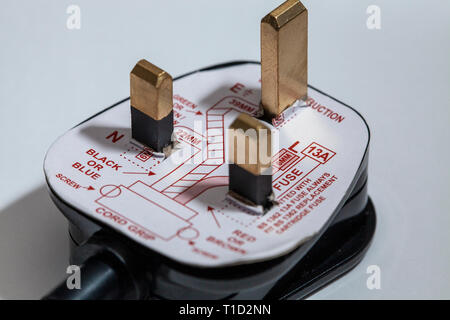 Schéma de raccordement prise UK Banque D'Images
