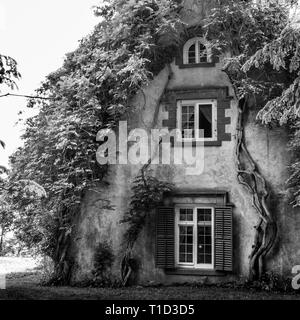 Sunnyside, Wisteria-Covered Accueil Historique de Washington Irving, Tarrytown, New York, USA Banque D'Images