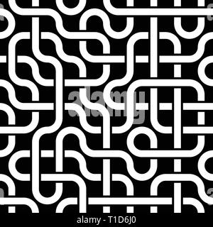 Réseau de pipelines. Conception géométrique abstraite de tubes. arrière-plan industriel. Structure métal architectural. Seamless Vector pattern géométrique. Modern Illustration de Vecteur