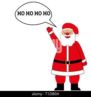 Père Noël debout sur un fond blanc Illustration de Vecteur