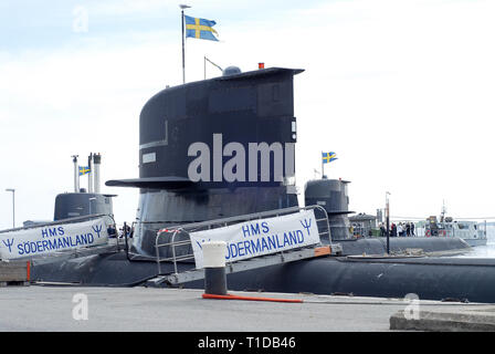 Södermanland HSwMS Södermanland, sous-marin de la classe d'Östergötland HSwMS, sous-marin de la classe de Södermanland et Halland HSwMS Hnd, Gotland de sous-marin de la classe 1 Banque D'Images