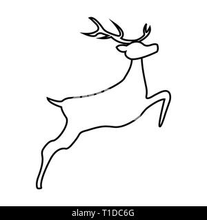 Le renne isolé sur fond blanc Illustration de Vecteur