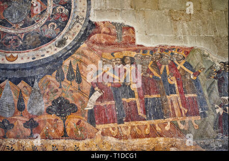 Photos et images de l'intérieur fresque représentant 13e siècle l'inscription de la "bête de l'Apocalypse" et les figures du zodiaque. L'Orth Banque D'Images