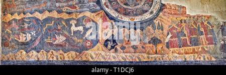 Photos et images de l'intérieur fresque représentant 13e siècle l'inscription de la "bête de l'Apocalypse" et les figures du zodiaque. L'Orth Banque D'Images