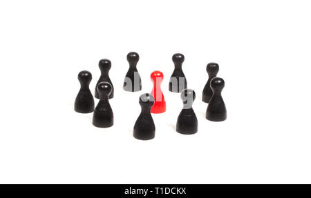 Les pions regroupés par rapport à l'autre Banque D'Images