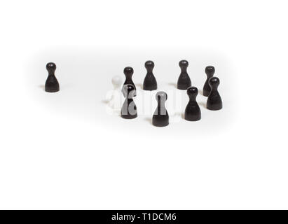 Les pions regroupés par rapport à l'autre Banque D'Images