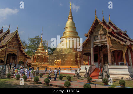 Wat Phra Sing temple à Chiang Mai Banque D'Images