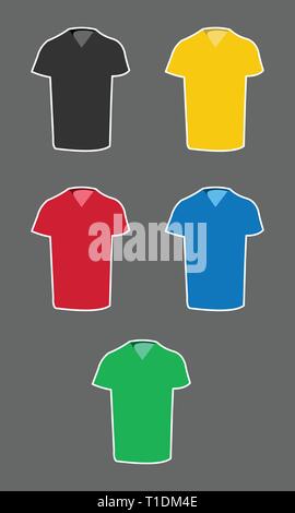 T shirt col v couleur Illustration de Vecteur