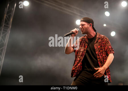 Bologne, Italie. 24Th Mar, 2019. Vainqueur de la dernière édition de X-Factor Italia, Anastasio est de voyager à travers le pays avec sa première tournée dans les principaux clubs italiens. Credit : Luigi Rizzo/Pacific Press/Alamy Live News Banque D'Images