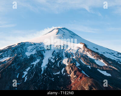 Volcan enneigé à Pucón, Chili Banque D'Images