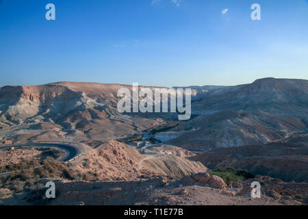 Paysage du désert du Néguev, Israël Banque D'Images