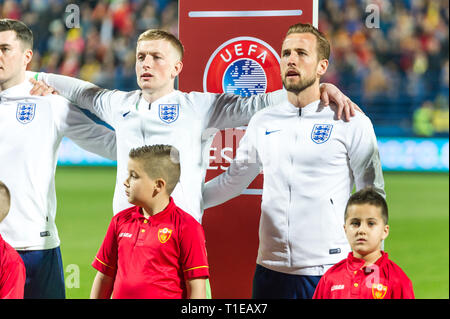 Podgorica, Monténégro. Mar 26, 2019. Un groupe de qualifications Euro2020 Harry Kane et capitaine de l'équipe nationale de l'Angleterre sur match contre le Monténégro Crédit : Stefan Ivanovic/Alamy Live News Banque D'Images