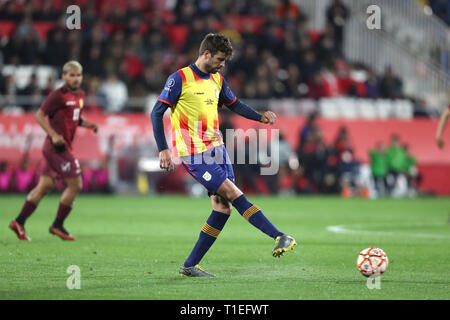 Girona, Espagne. Mar 25, 2019. 25 mars 2019 - Gérone, Catalogne, Espagne - Gerard Pique de Catalogne pendant le match de football entre la Catalogne et le Venezuela le 25 mars 2019 au stade Montilivi à Gérone, Espagne. Credit : Manuel Blondeau/ZUMA/Alamy Fil Live News Banque D'Images