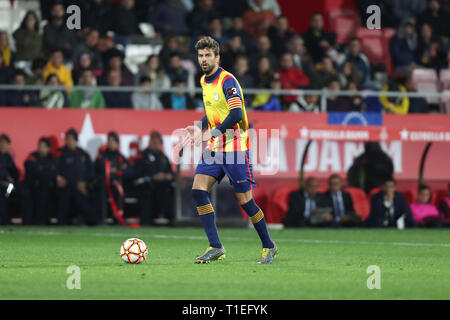 Girona, Espagne. Mar 25, 2019. 25 mars 2019 - Gérone, Catalogne, Espagne - Gerard Pique de Catalogne pendant le match de football entre la Catalogne et le Venezuela le 25 mars 2019 au stade Montilivi à Gérone, Espagne. Credit : Manuel Blondeau/ZUMA/Alamy Fil Live News Banque D'Images