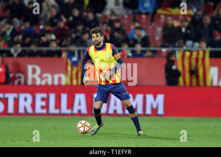 Girona, Espagne. Mar 25, 2019. 25 mars 2019 - Gérone, Catalogne, Espagne - Gerard Pique de Catalogne pendant le match de football entre la Catalogne et le Venezuela le 25 mars 2019 au stade Montilivi à Gérone, Espagne. Credit : Manuel Blondeau/ZUMA/Alamy Fil Live News Banque D'Images