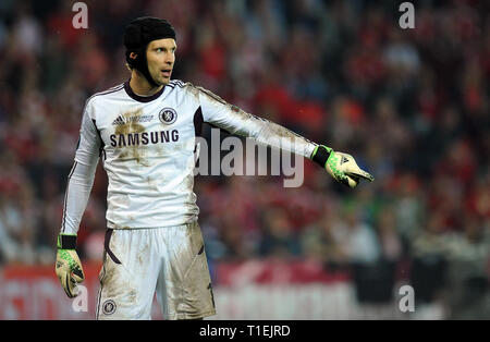 Prague, République tchèque. Août 30, 2013. Le FC Bayern Munchen 2-2 Chelsea FC (aet, Bayern gagner 5-4 sur des stylos). Petr Cech le gardien de Chelsea pendant l'UEFA Super Cup match de football entre le Bayern Munich et Chelsea FC au stade de l'Eden à Prague, République tchèque, le 30 août 2013. /Fesp/Slavek Ruta Crédit : Slavek Ruta/ZUMA/Alamy Fil Live News Banque D'Images