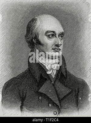 George Canning (1770-1827). Le Premier ministre britannique. Gravure par Freeman. Banque D'Images