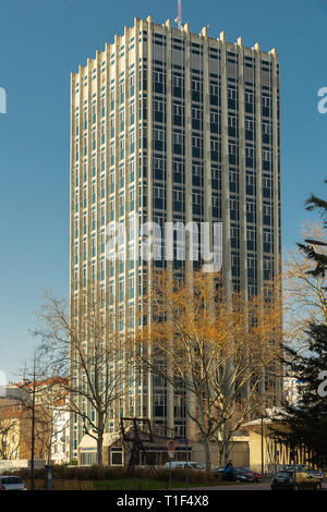 Bâtiment principal, l'administration centrale, pour l'Agence internationale de recherche sur le cancer, Lyon. France Banque D'Images